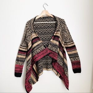THML Anthropologie Aztec Drape Cardigan Size M